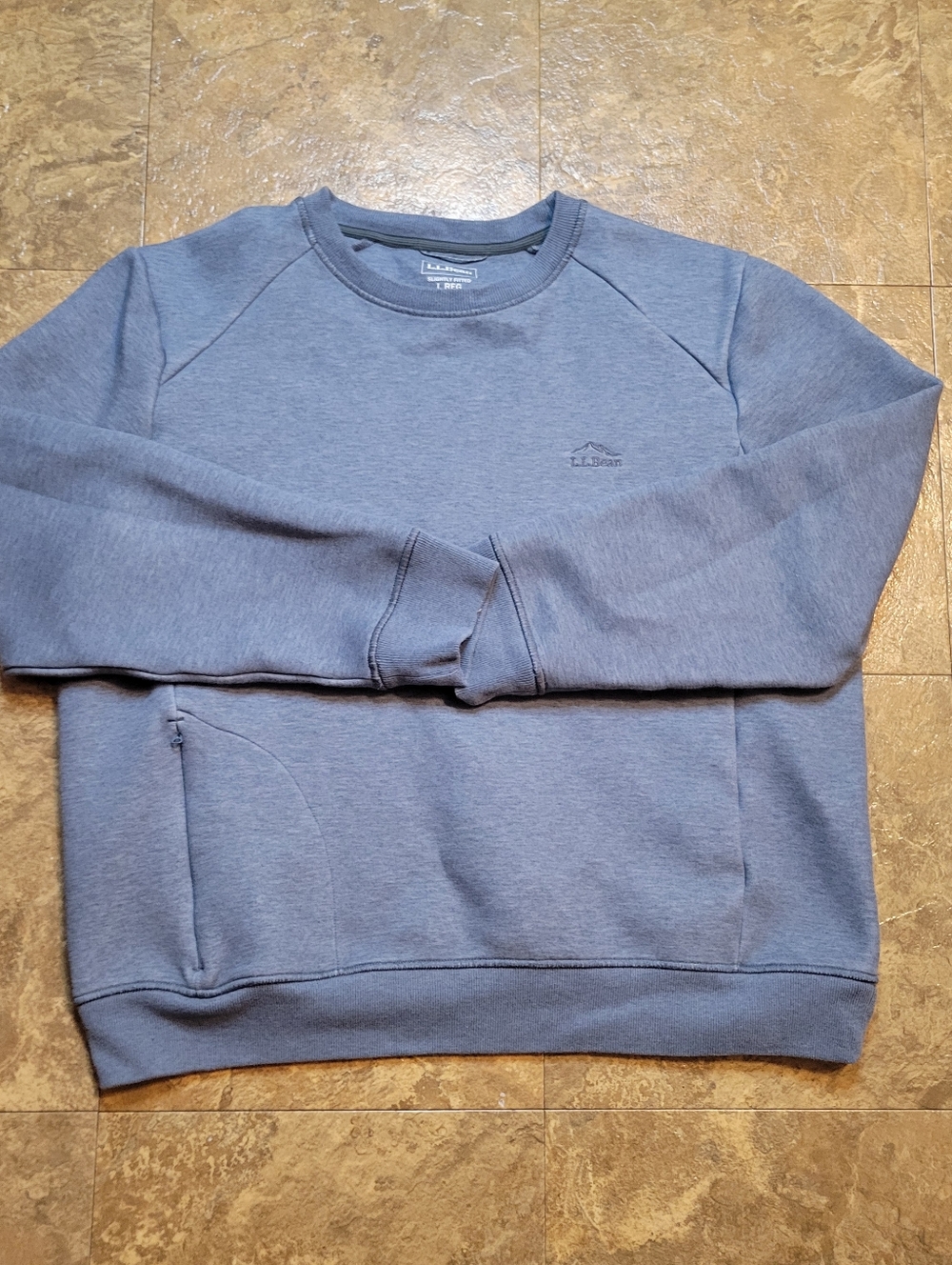 L.L. Bean Multisport Crewneck Sweatshirt Mens Large L Blue Long Sleeve Fitted